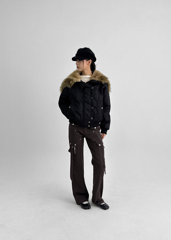 Ronrom Low-waist Wide Bootcut Cargo Pants