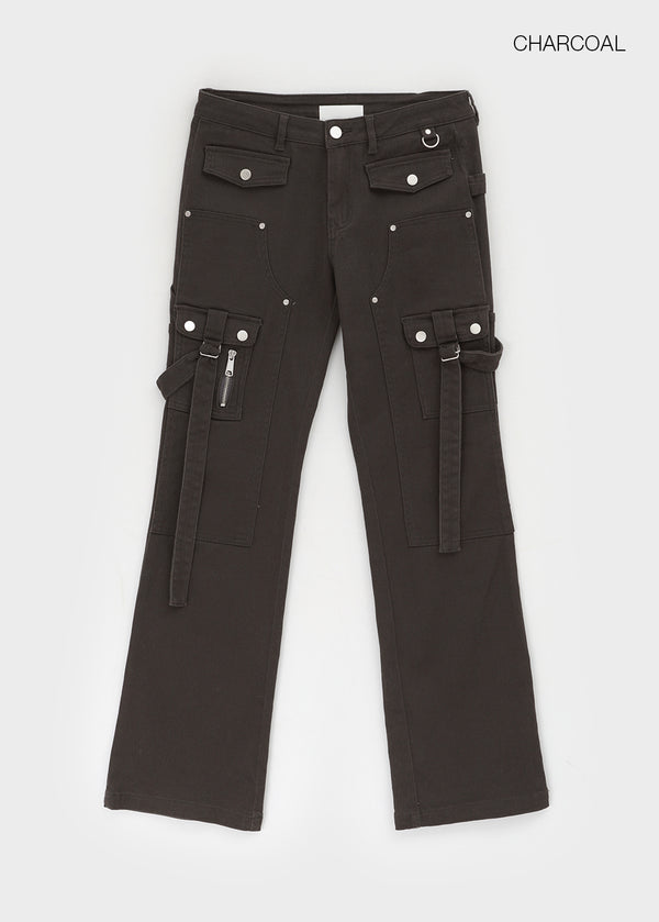 Ronrom Low-waist Wide Bootcut Cargo Pants