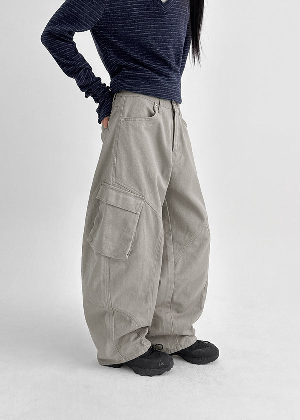 (UNISEX) Mitcho Curved Balloon Back Banding Cargo Pants