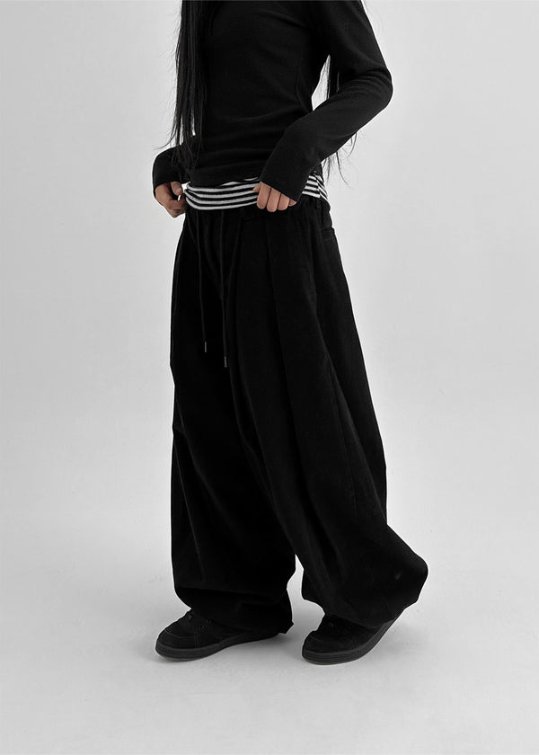 Shaver Pintuck Balloon Cotton Banding Pants