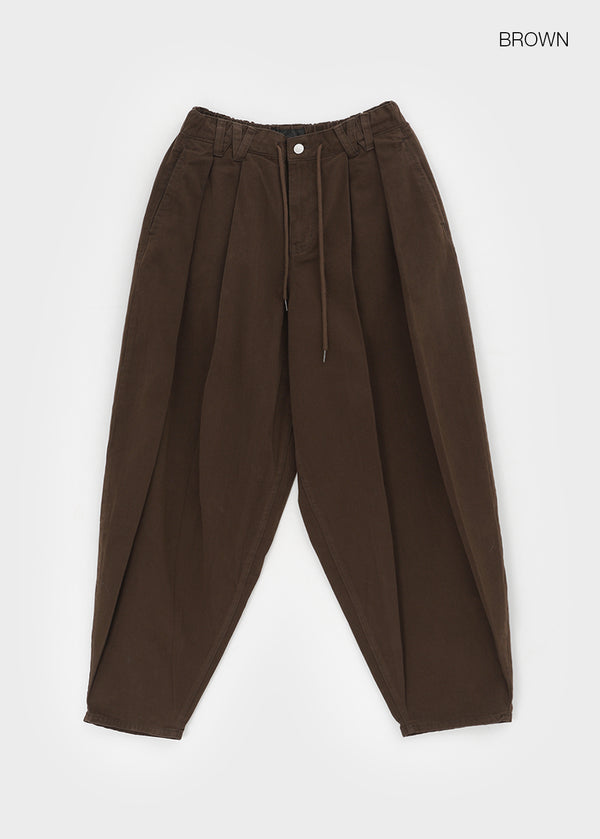 Shaver Pintuck Balloon Cotton Banding Pants