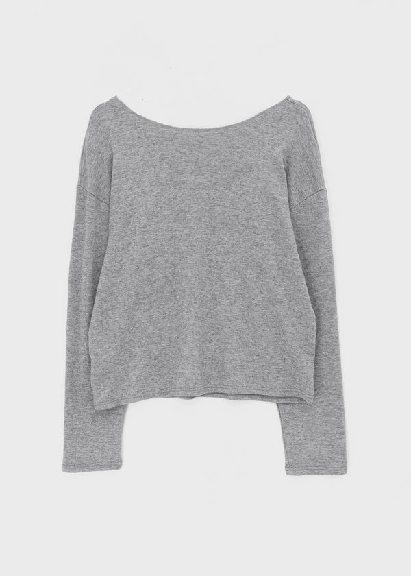 T-ville Wide U-neck Wool Knit Long Sleeve T-shirt