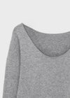 T-ville Wide U-neck Wool Knit Long Sleeve T-shirt