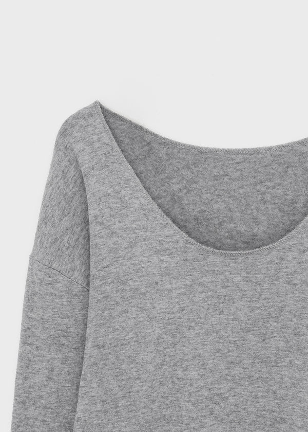 T-ville Wide U-neck Wool Knit Long Sleeve T-shirt