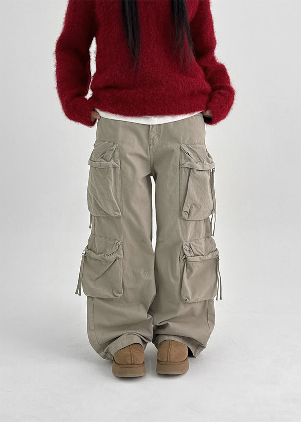 (UNISEX) Tuline Multi-pocket Cargo Cotton Pants