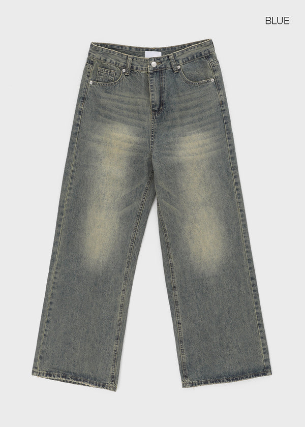 (UNISEX) Pilar Washing Wide Denim Pants