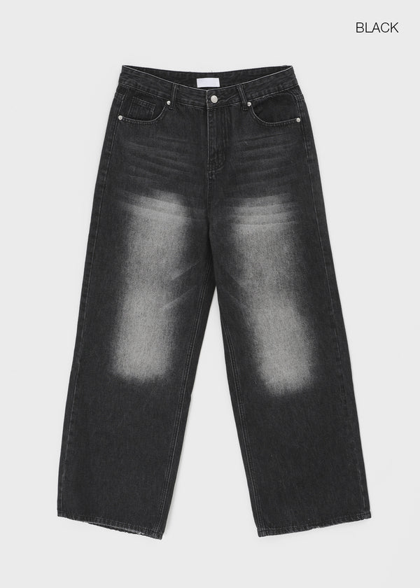 (UNISEX) Pilar Washing Wide Denim Pants