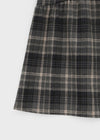 Le Gem Check Pleated Midi Skirt (50% Wool)