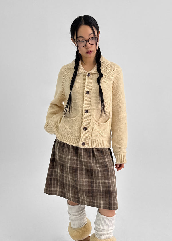 Recom Snow Pocket Collar Knit Cardigan