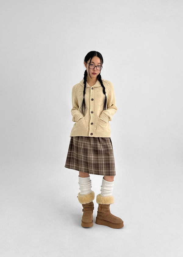 Recom Snow Pocket Collar Knit Cardigan