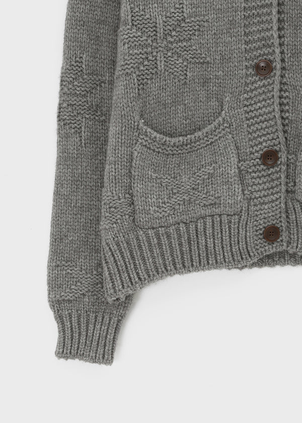 Recom Snow Pocket Collar Knit Cardigan