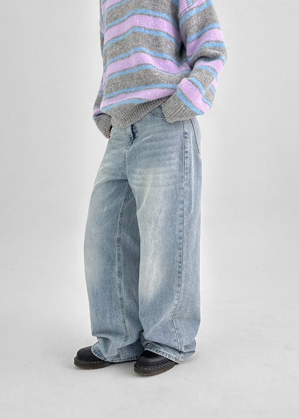 (UNISEX) Pilar Washing Wide Denim Pants