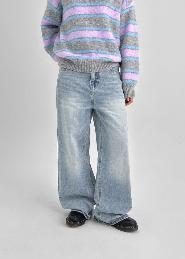 (UNISEX) Pilar Washing Wide Denim Pants