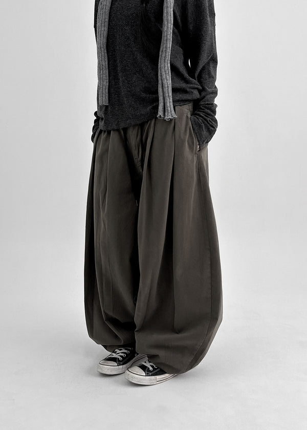 Shaver Pintuck Balloon Cotton Banding Pants