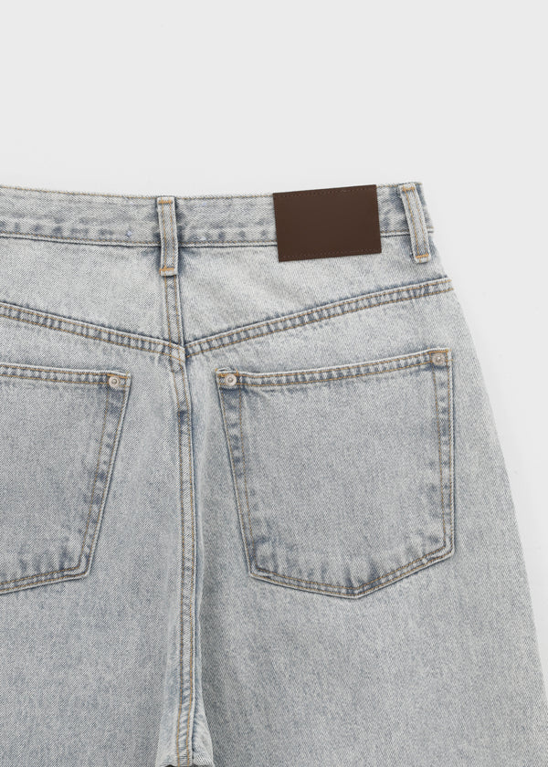 Kiaf Strap Vintage Wide Denim Pants