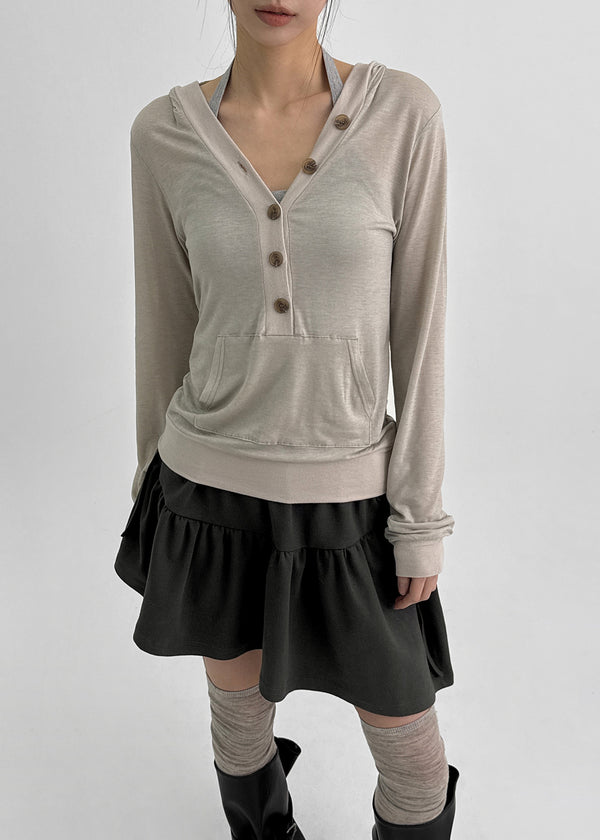 Royto Button Tencel Hoodie