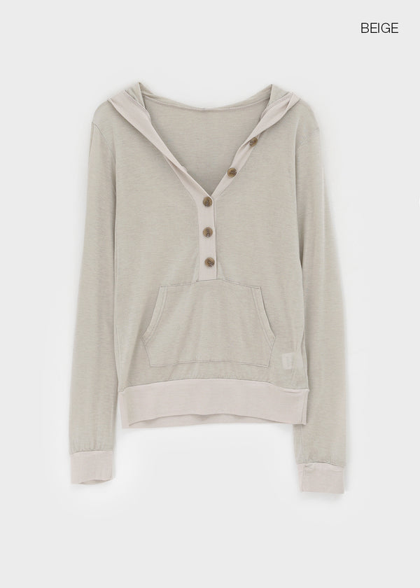 Royto Button Tencel Hoodie
