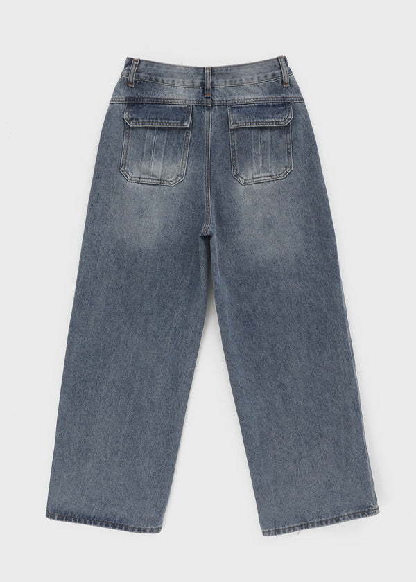Denew Back Pocket Wide Denim Pants