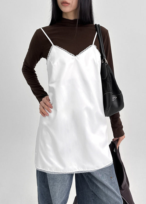 Parisine Lace Satin Mini Dress