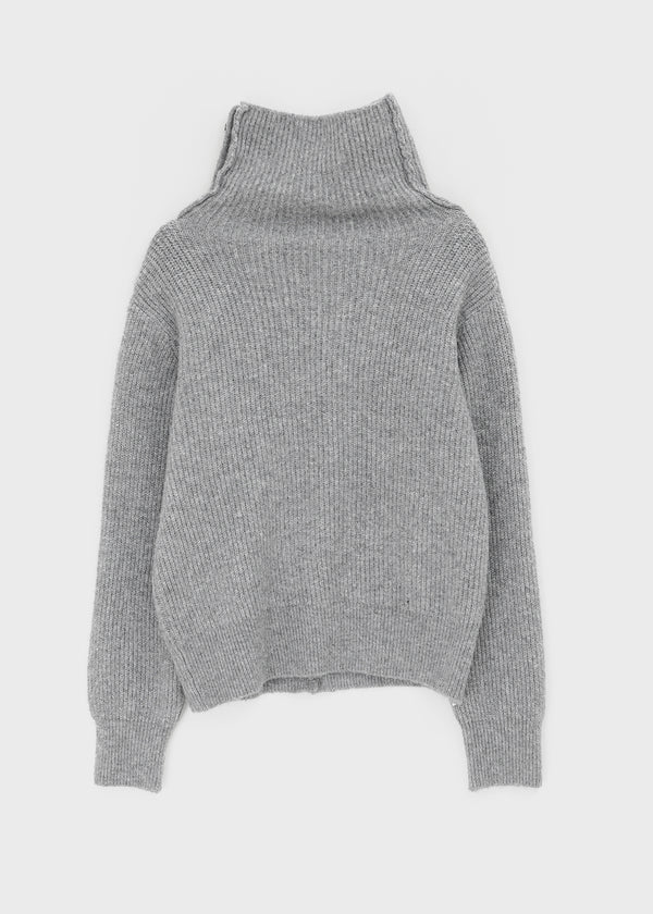 Tetoni Unbalanced Button Knit Cardigan (50% Wool)