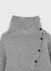 Tetoni Unbalanced Button Knit Cardigan (50% Wool)