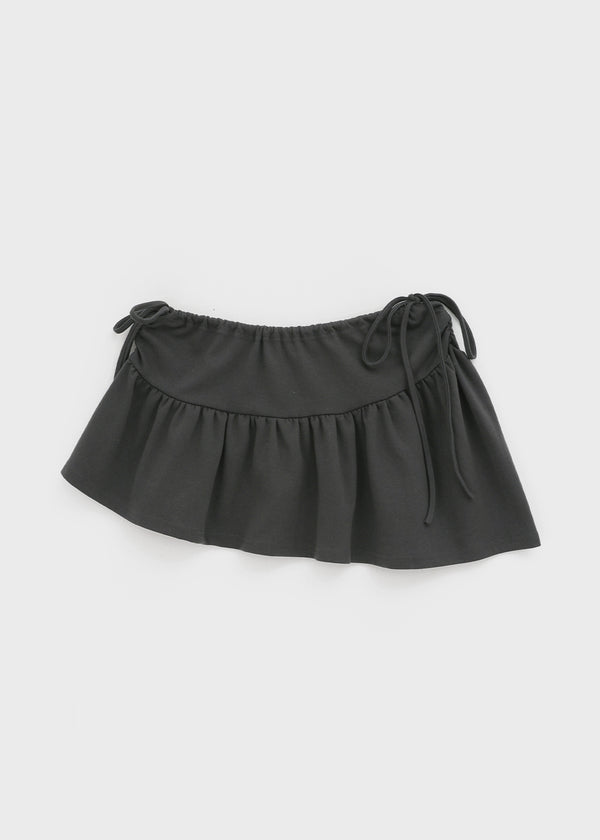 Hartin Unbalanced Shirring Mini Skirt