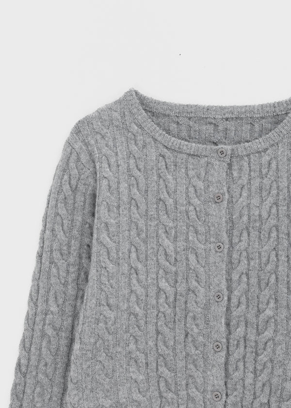 Poilot Cable Wool Knit Cardigan