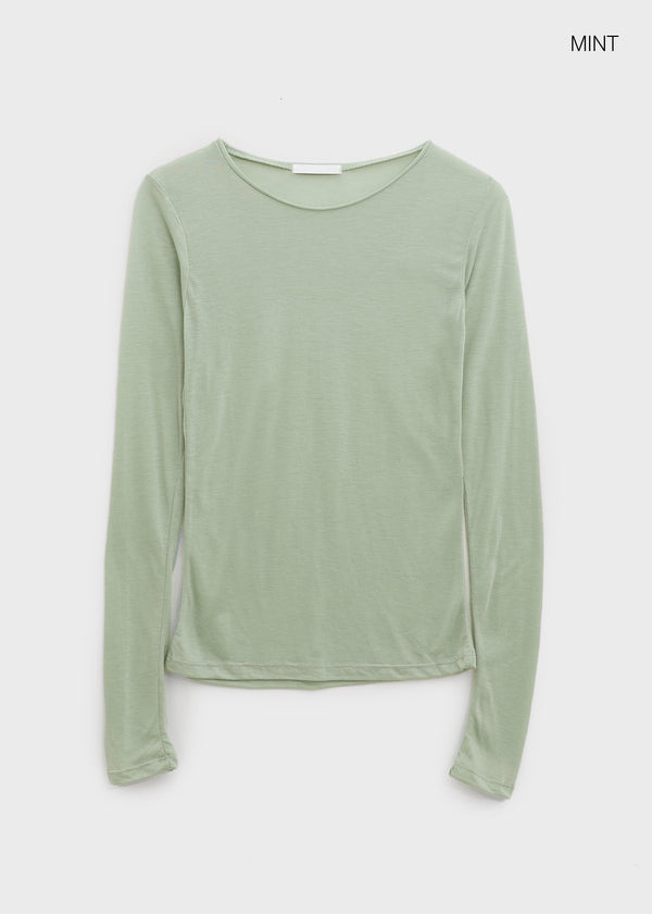 Daingel Layered Tencel Long Sleeve T-shirt