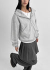 Storms Stud High Neck Hooded Zip-up