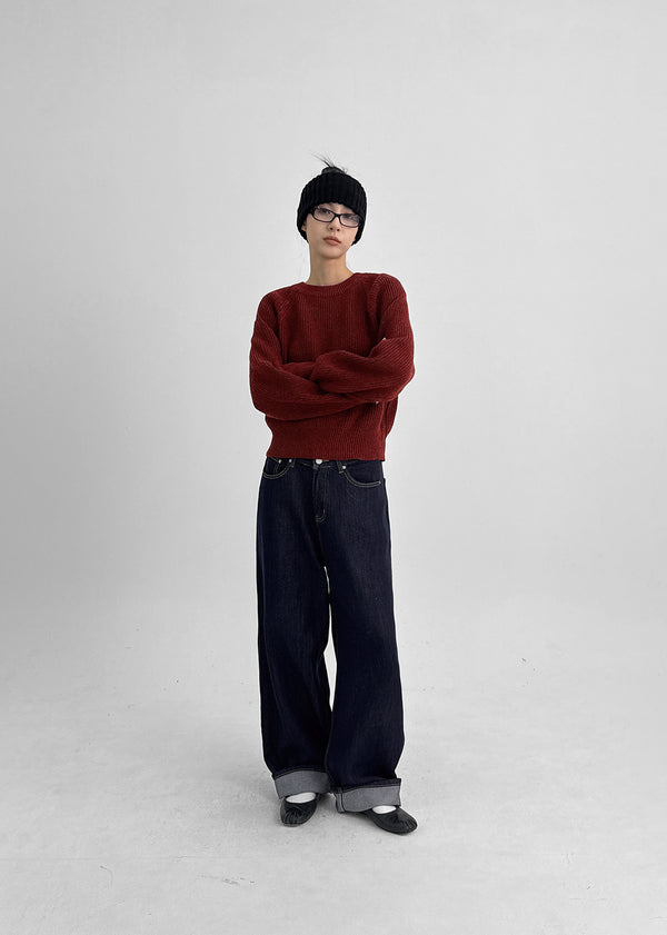 Okiwa Non-fade Bijo Wide Denim Pants