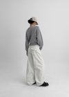 Light Back Pocket Cut Wide Pants