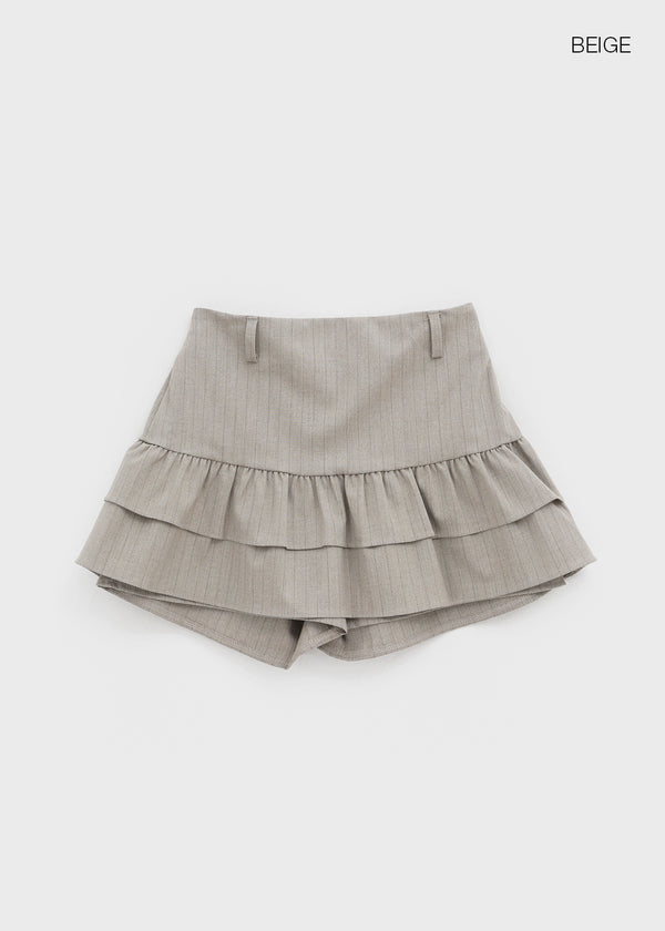 Testo Striped Cancan Mini Skirt Pants