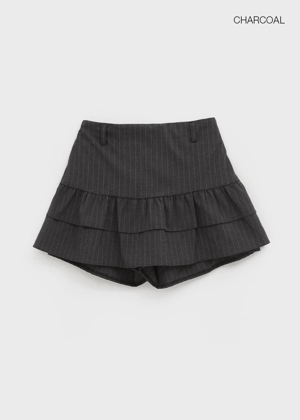Testo Striped Cancan Mini Skirt Pants