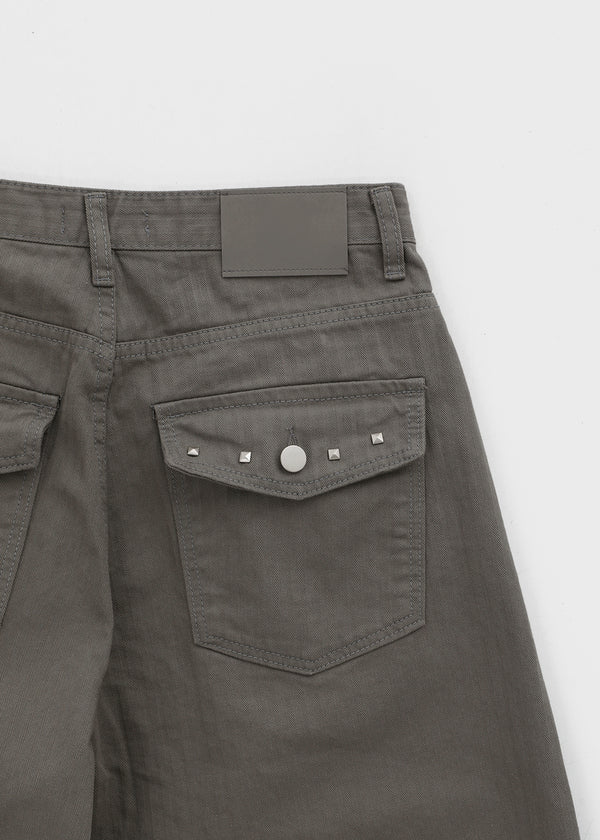 Felnu Stripe Studded Balloon Cotton Pants