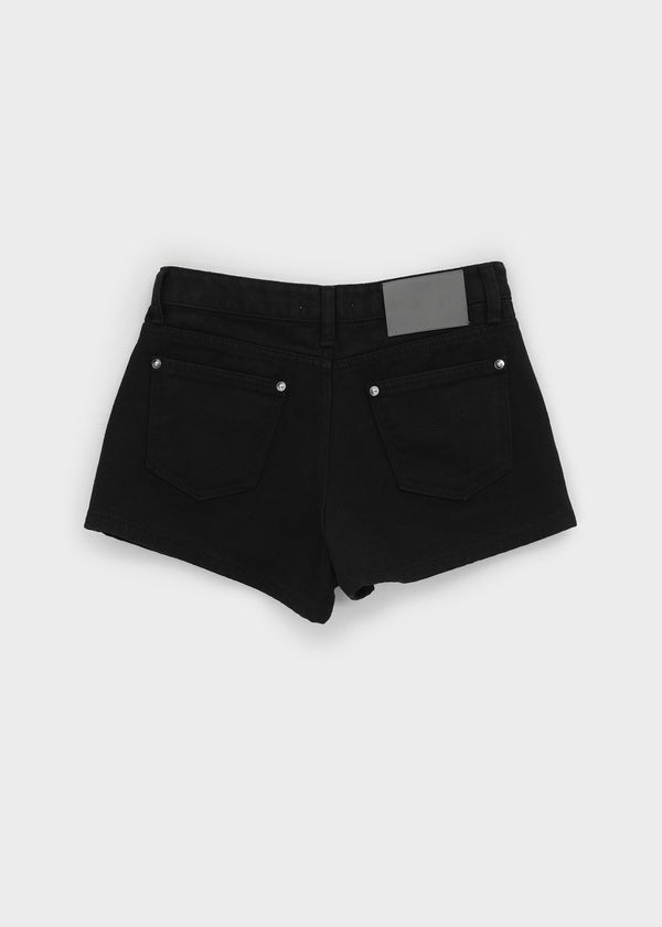 Violet Studded Cotton Shorts