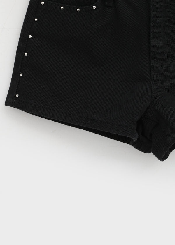 Violet Studded Cotton Shorts