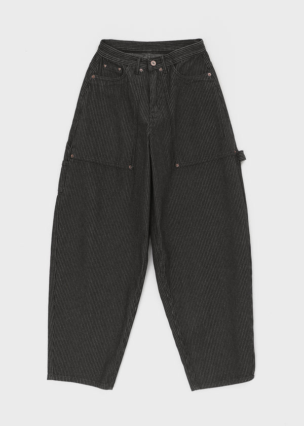 Duram Stripe Carpenter Balloon Cotton Pants