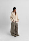 Moet Pintuck Balloon Wide Cotton Pants