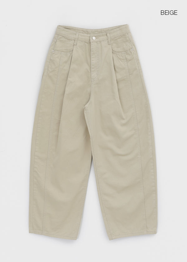 Moet Pintuck Balloon Wide Cotton Pants
