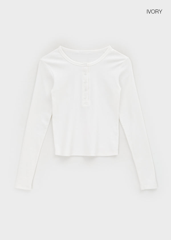Jandel Henley Neck Long Sleeve Tee