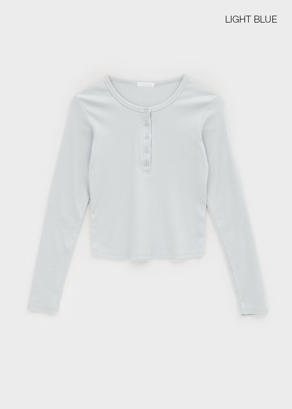 Jandel Henley Neck Long Sleeve Tee