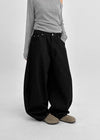 Benem Non-fade Raw Denim Balloon Back Banding Denim Pants