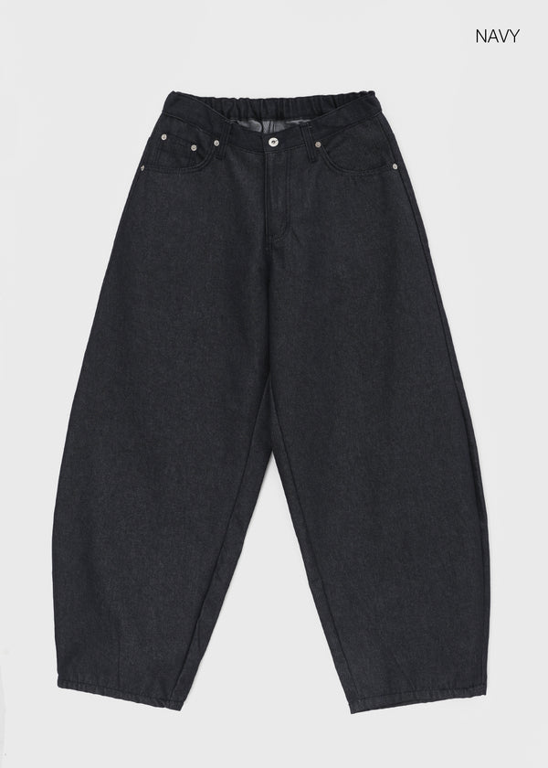 Benem Non-fade Raw Denim Balloon Back Banding Denim Pants