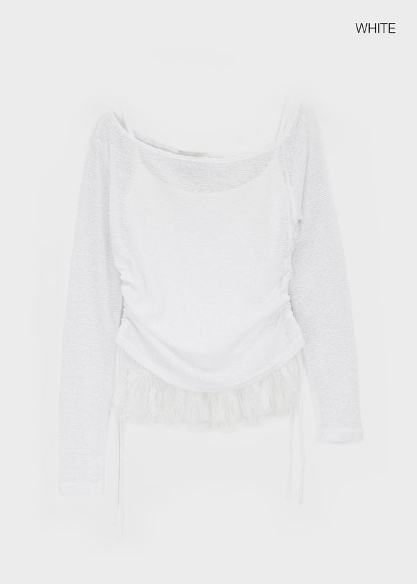 Ponta Set - Lace Sleeveless, Knit Long Sleeve T-shirt