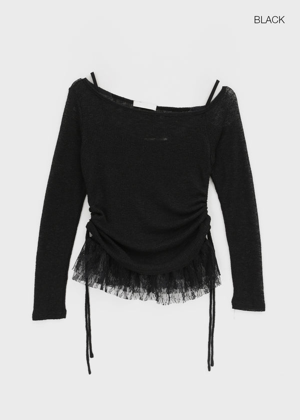 Ponta Set - Lace Sleeveless, Knit Long Sleeve T-shirt