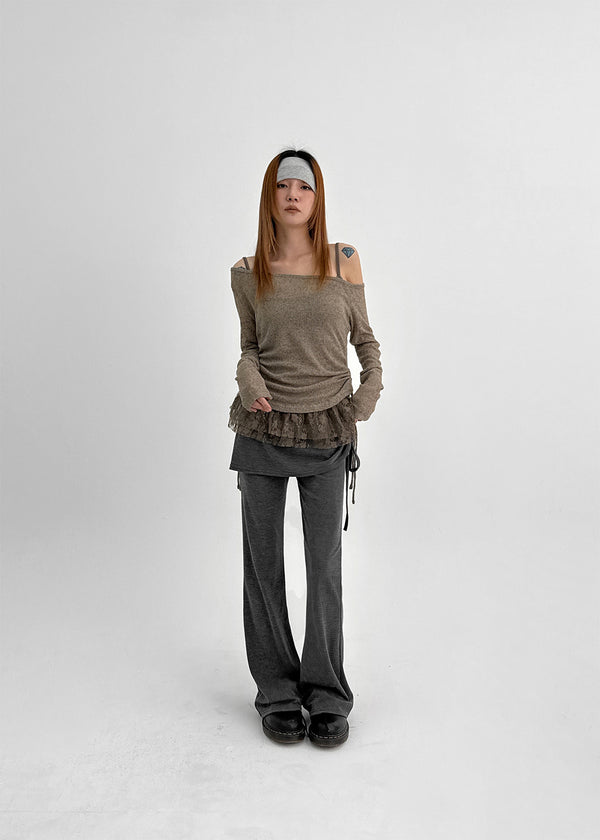 Libya Shirring Banding Skirt Pants