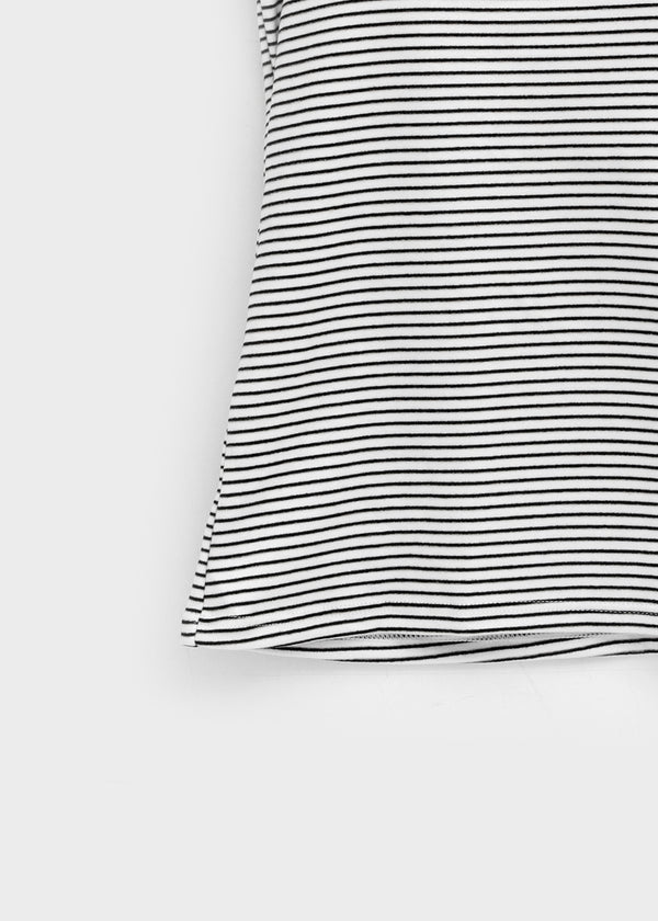 Cottle Peach Fleece Striped Halter Sleeveless (built-in Cap)