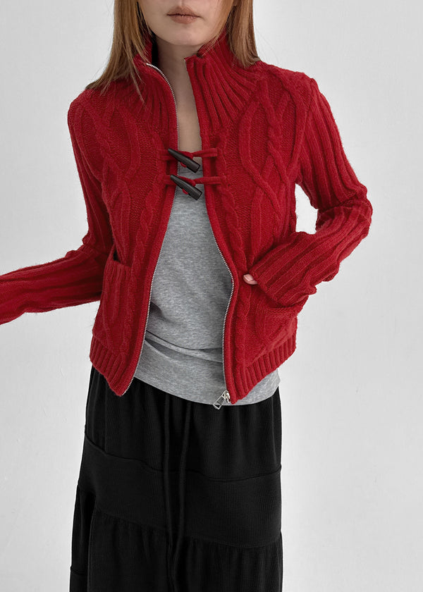 Hendem Duffle Cable Knit Zip-up