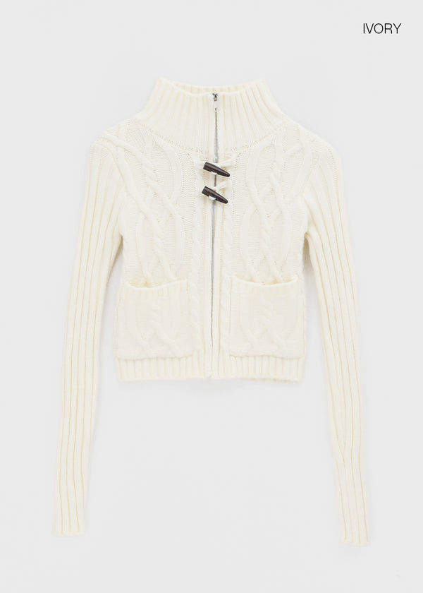 Hendem Duffle Cable Knit Zip-up