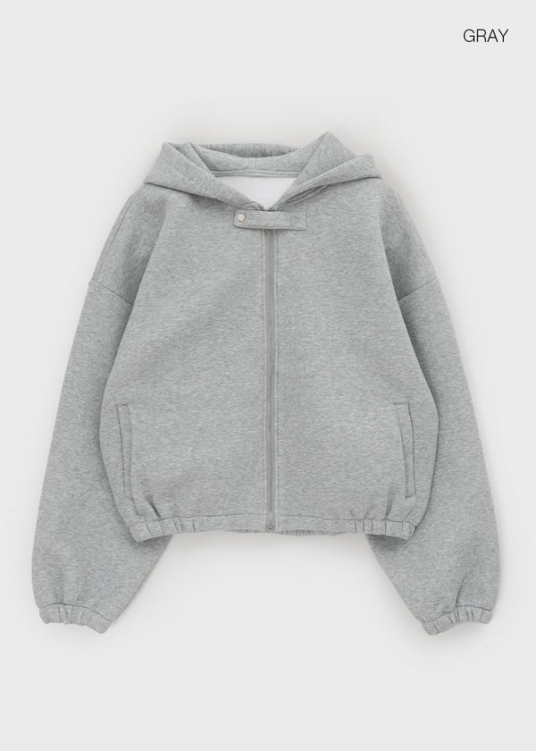 (UNISEX) Ahong Snap Button Hooded Zip-up